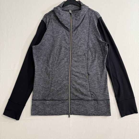 LULULEMON Daily Yoga Jacket Womens Size 12 Coco Pique Black *Read Details - Picture 1 of 10